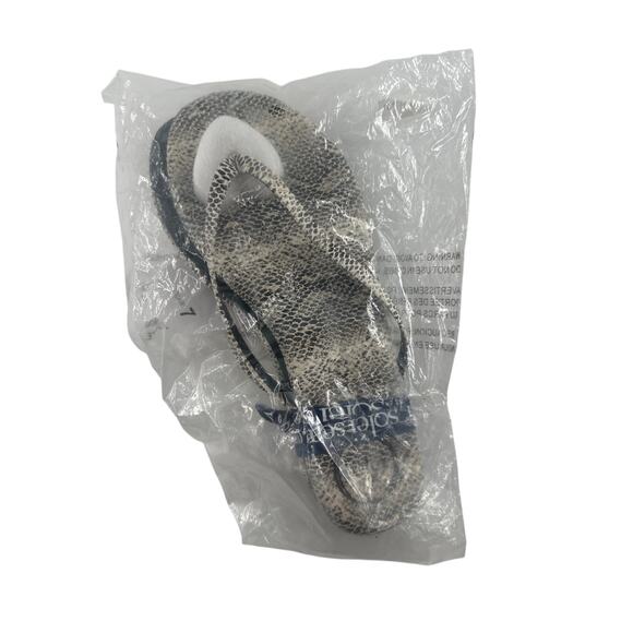 Solei Sea Women's Python Gray Flip Flop Sandals Size 7 - Picture 3 of 8